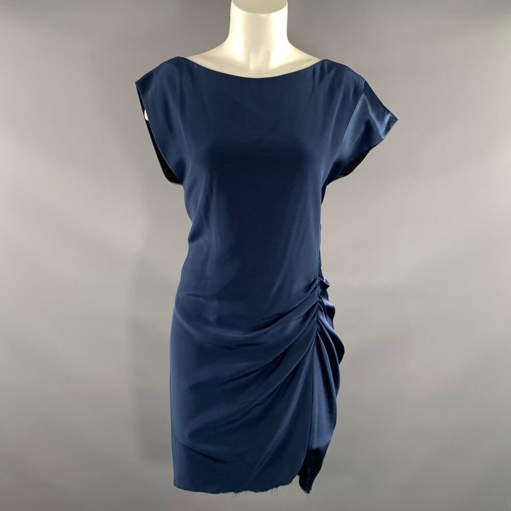 RAG & BONE Size 2 Navy Triacetate Midi Cocktail Dress